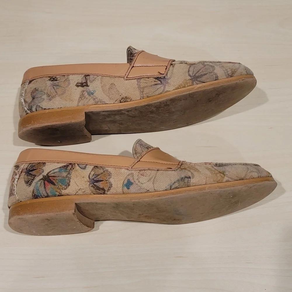 Sz 37 EU BluBlonc Caylee Leather Butterfly Loafers